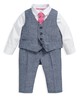 4 Piece Chambray Waistcoat & Trousers Set image number 1