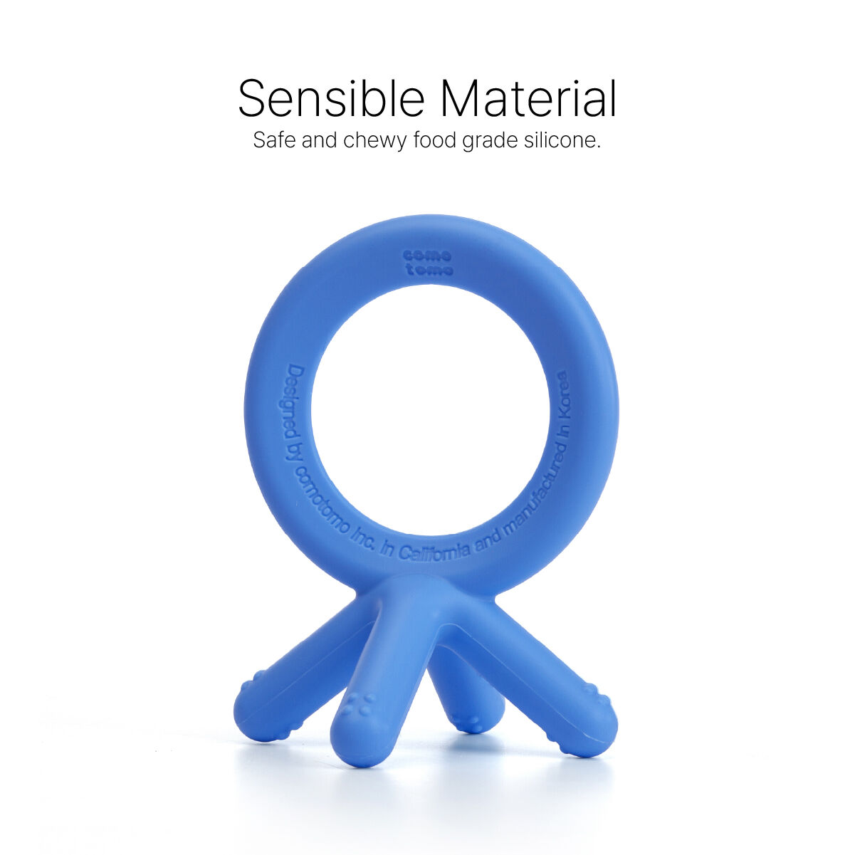 Comotomo Silicone Baby Teether Blue 3 Months + image number 5