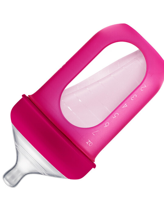 Boon - NURSH Silicone Bottle 8oz Pink image number 3