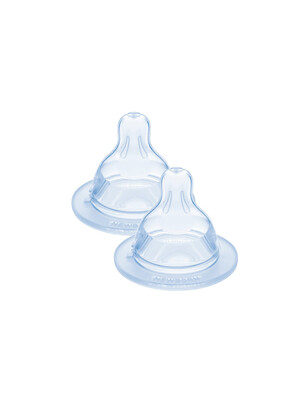 Mam Baby Teat Size 3 Silicone Teat/Spout - 4 M+ | Clear Clear - Pack of 2