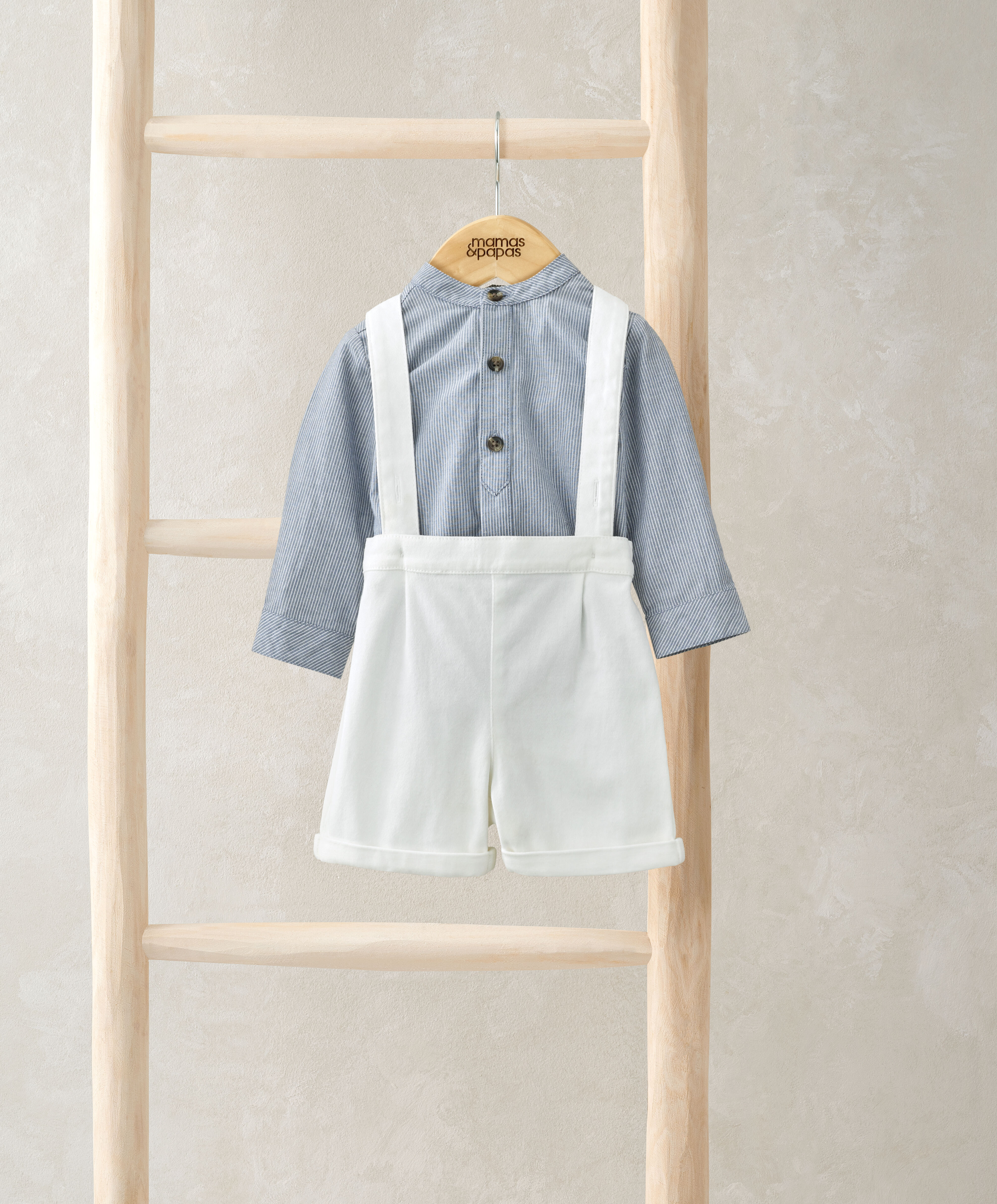 2 Piece Pinstripe Shirt & Shorts image number 1