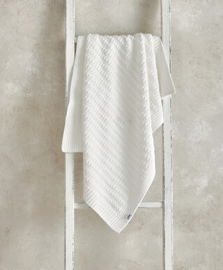 Chenille Blanket - Blue Stripe