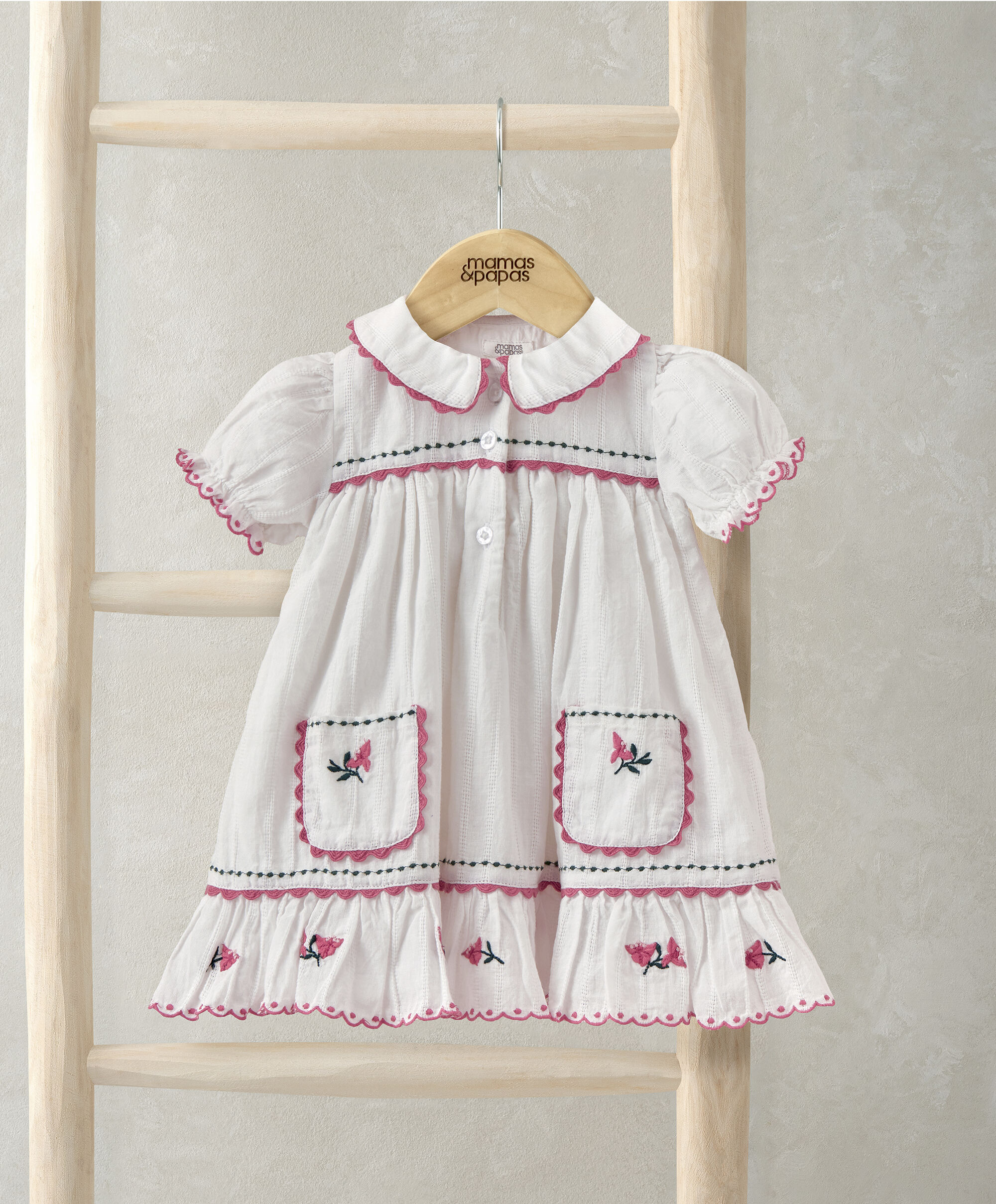 Collared Embroidered Dress