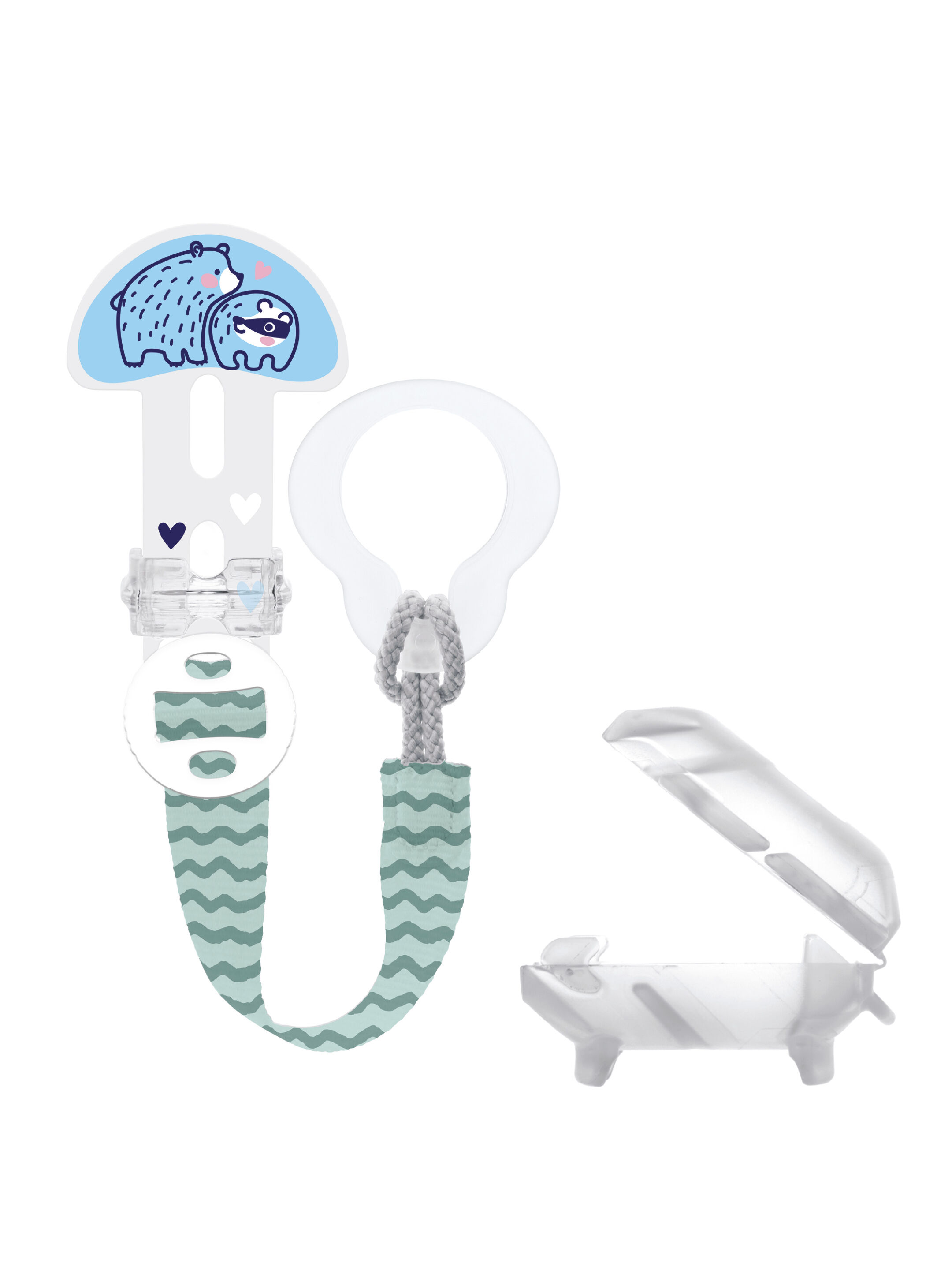 Mam Baby Clip-It! & Cover  Clip - 0 M+ | Sealife Green  - Pack of 2