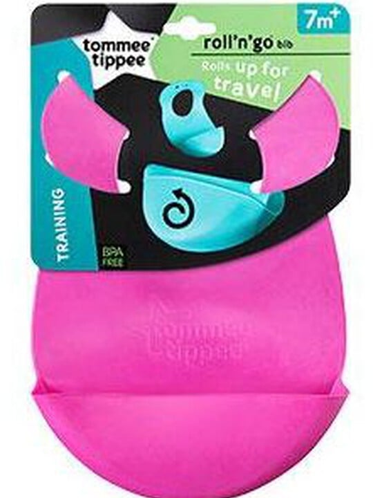 Tommee Tippee Explora Roll and Go Bib - Pink image number 2