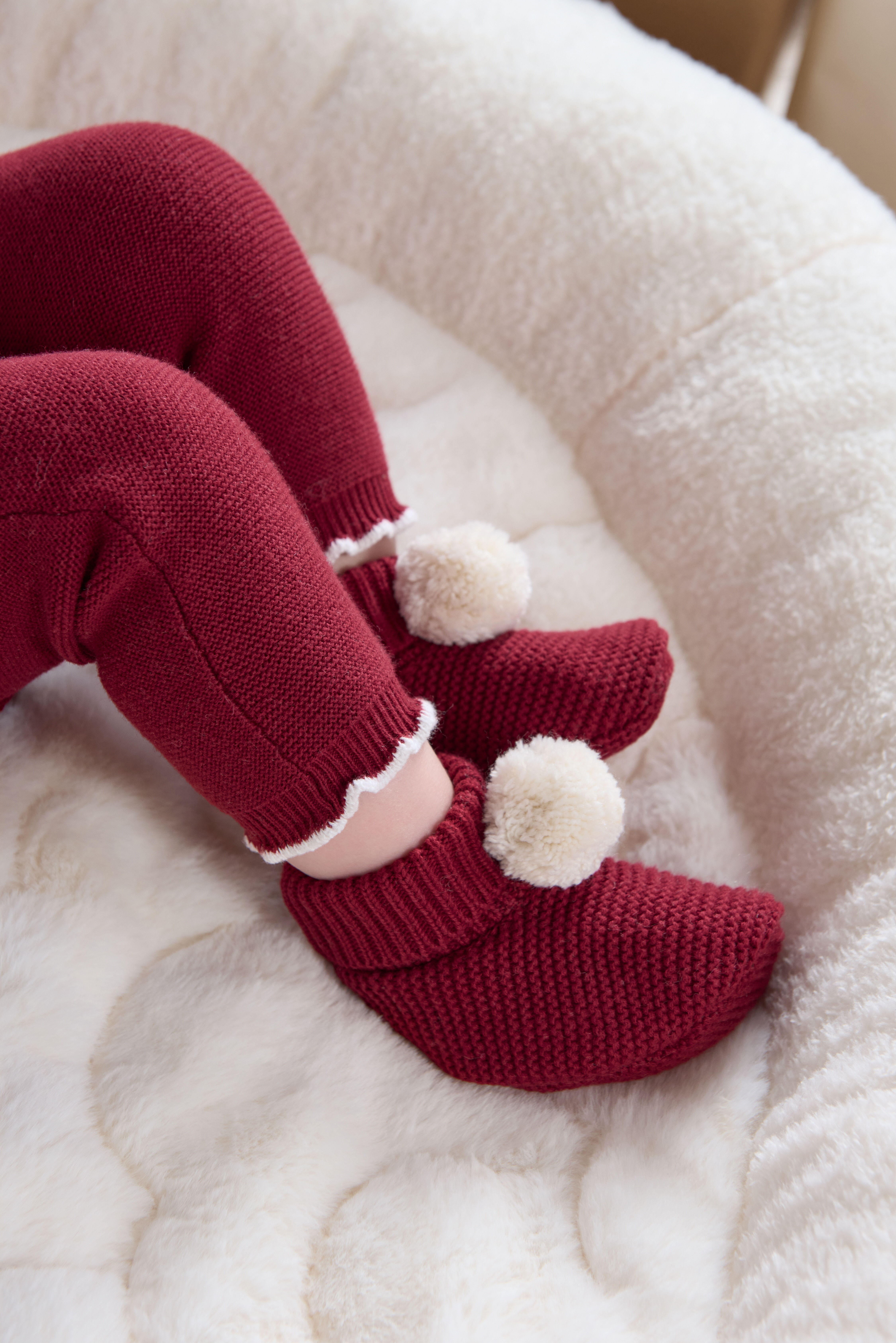 Red Pom Pom Booties image number 2
