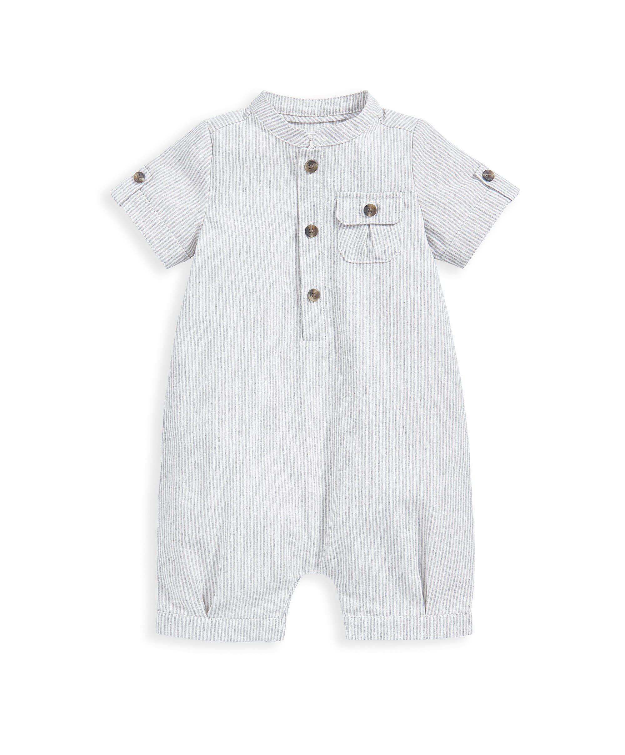 Pinstripe Romper - Blue & White image number 2