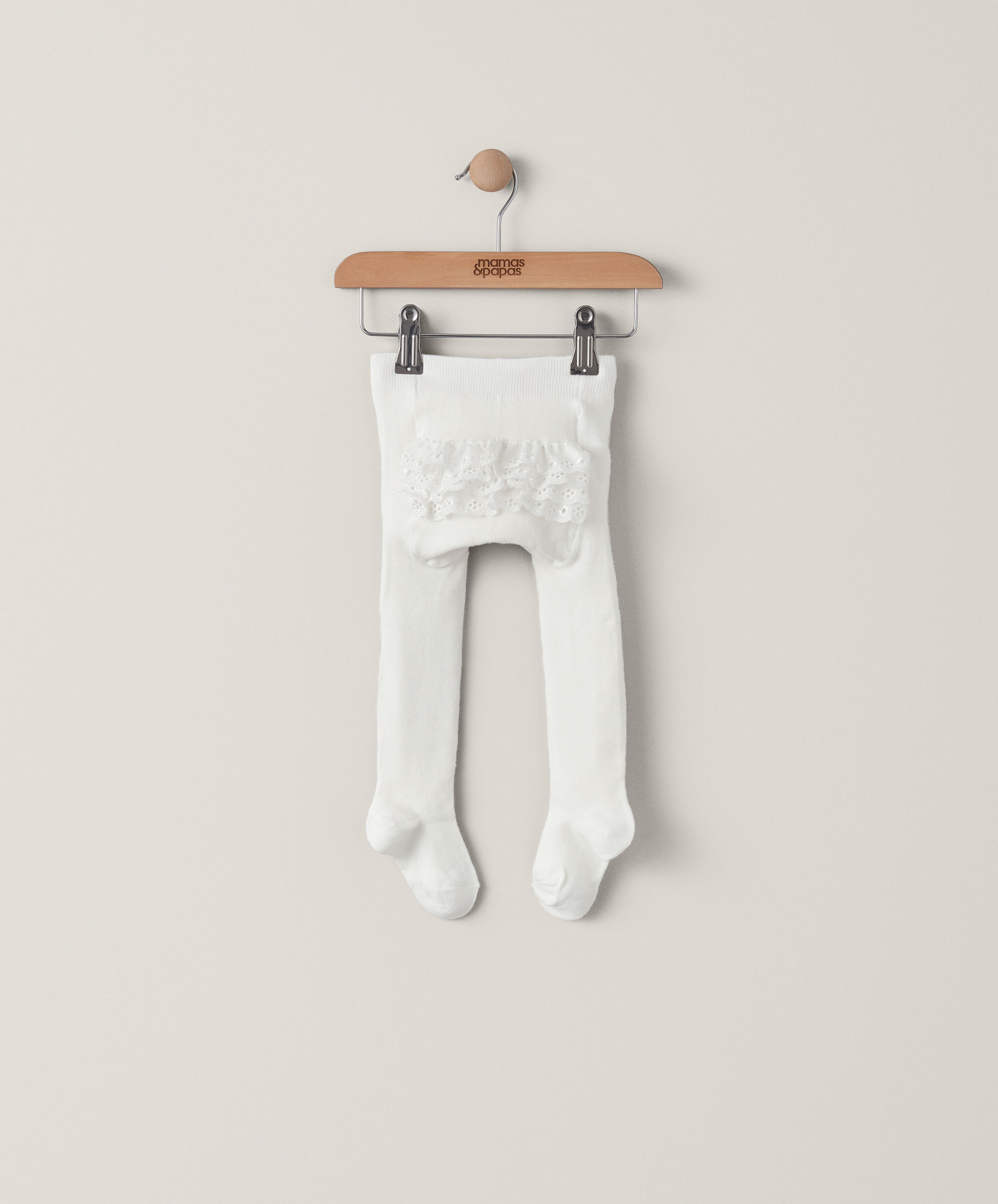 Ruffle Frill Tights - Off White image number 1