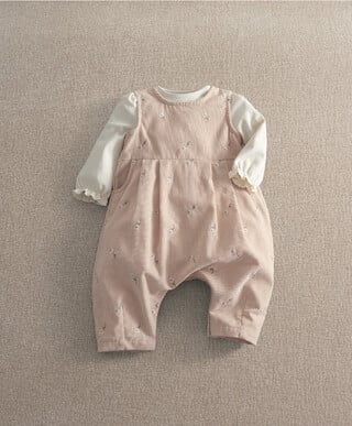 Mamas & Papas 2pc Cord Embroidered Romper Set