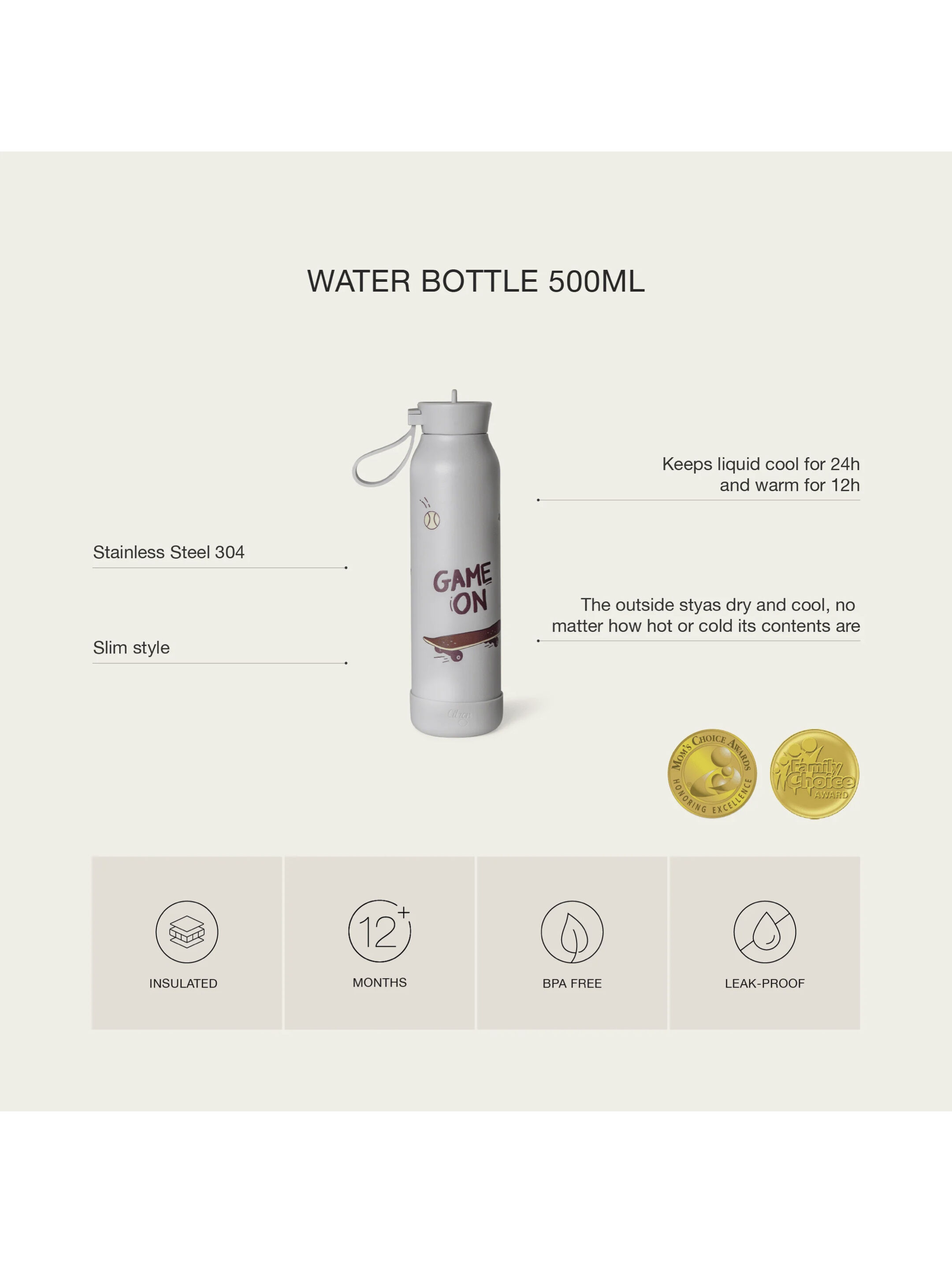 Citron Medium Water Bottle&nbsp;- 500ml - Vehicles image number 8