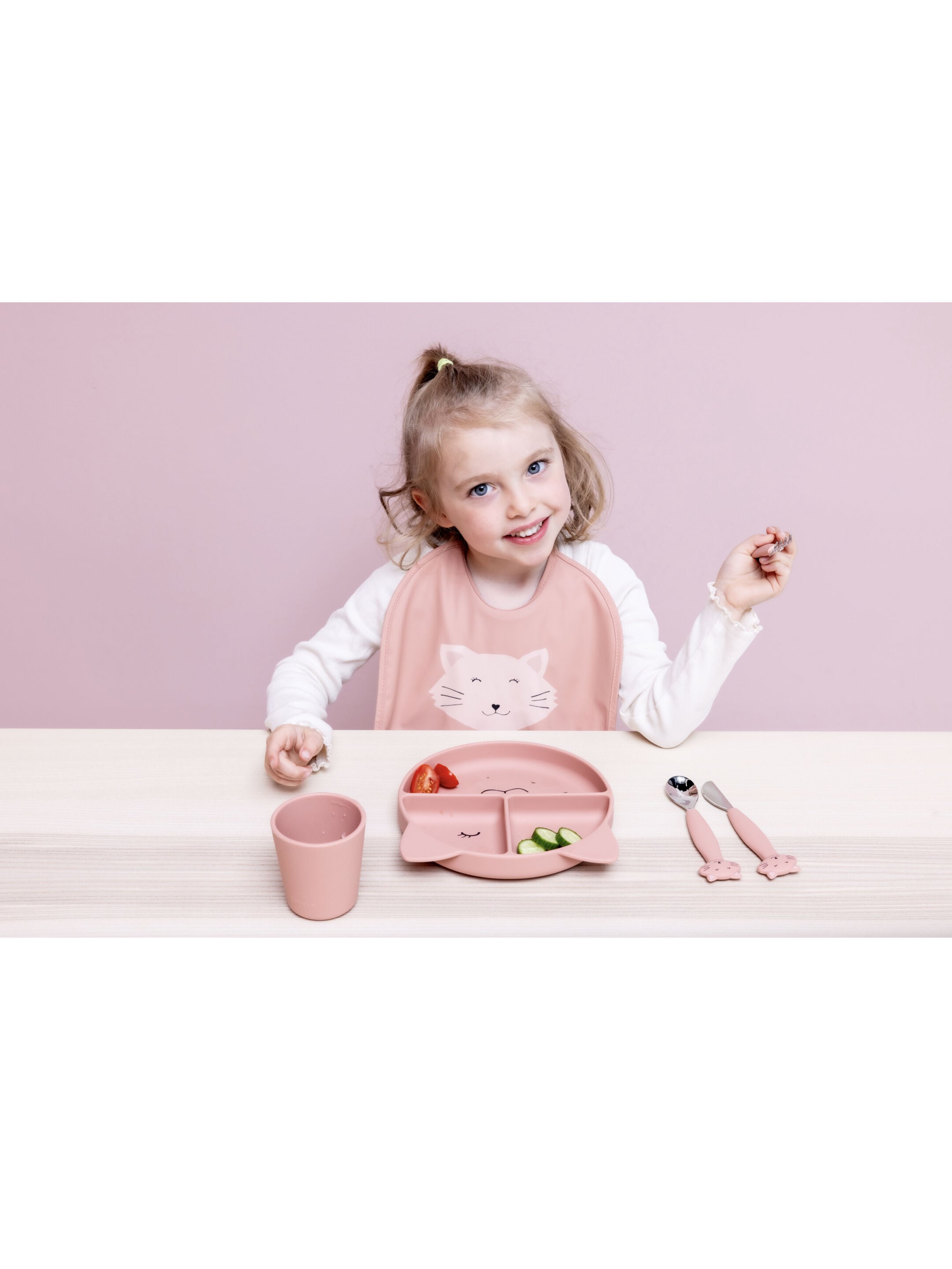 Trixie Stainless Steel Cutlery Set With Silicone Handle - Mrs. Cat image number 3