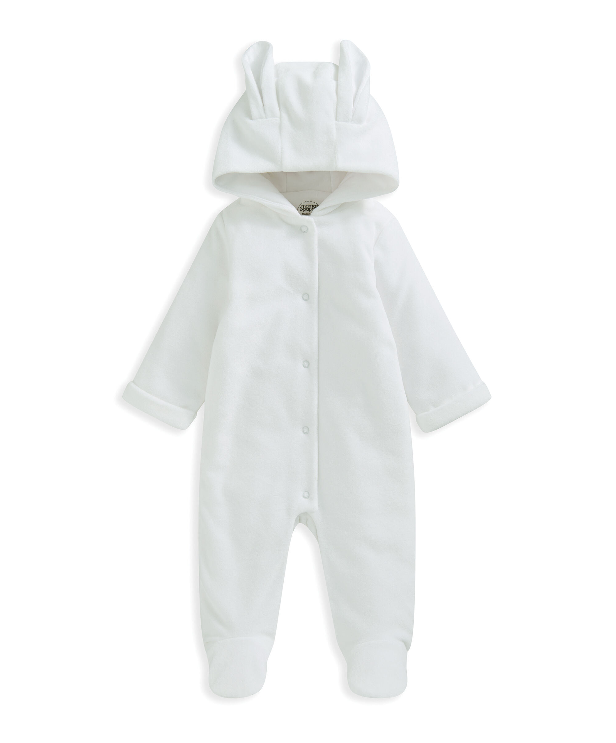 Velour Pramsuit - White image number 2