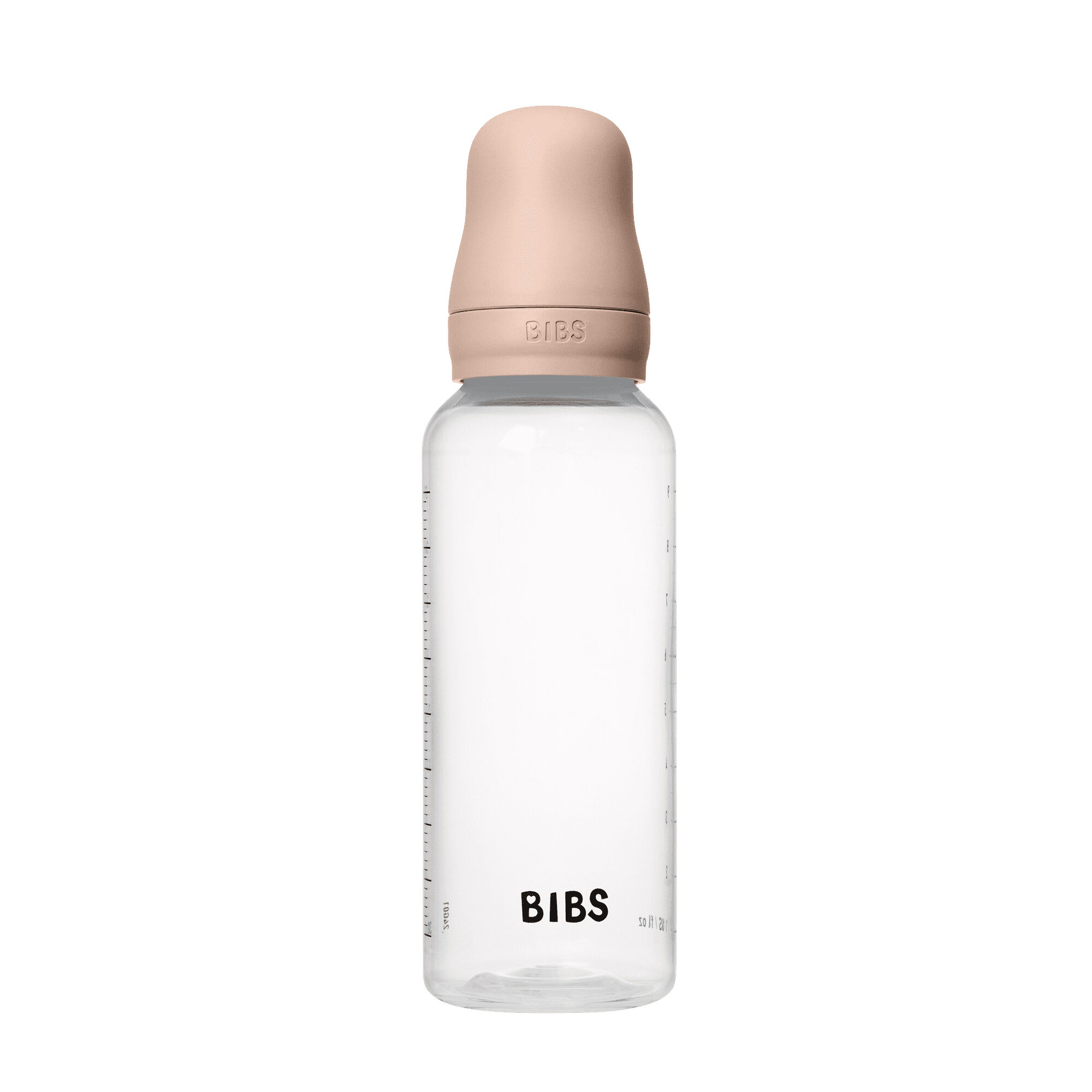 BIBS Baby Bottle Round Nipple Latex 1 Pack 270 Ml Medium Flow Blush