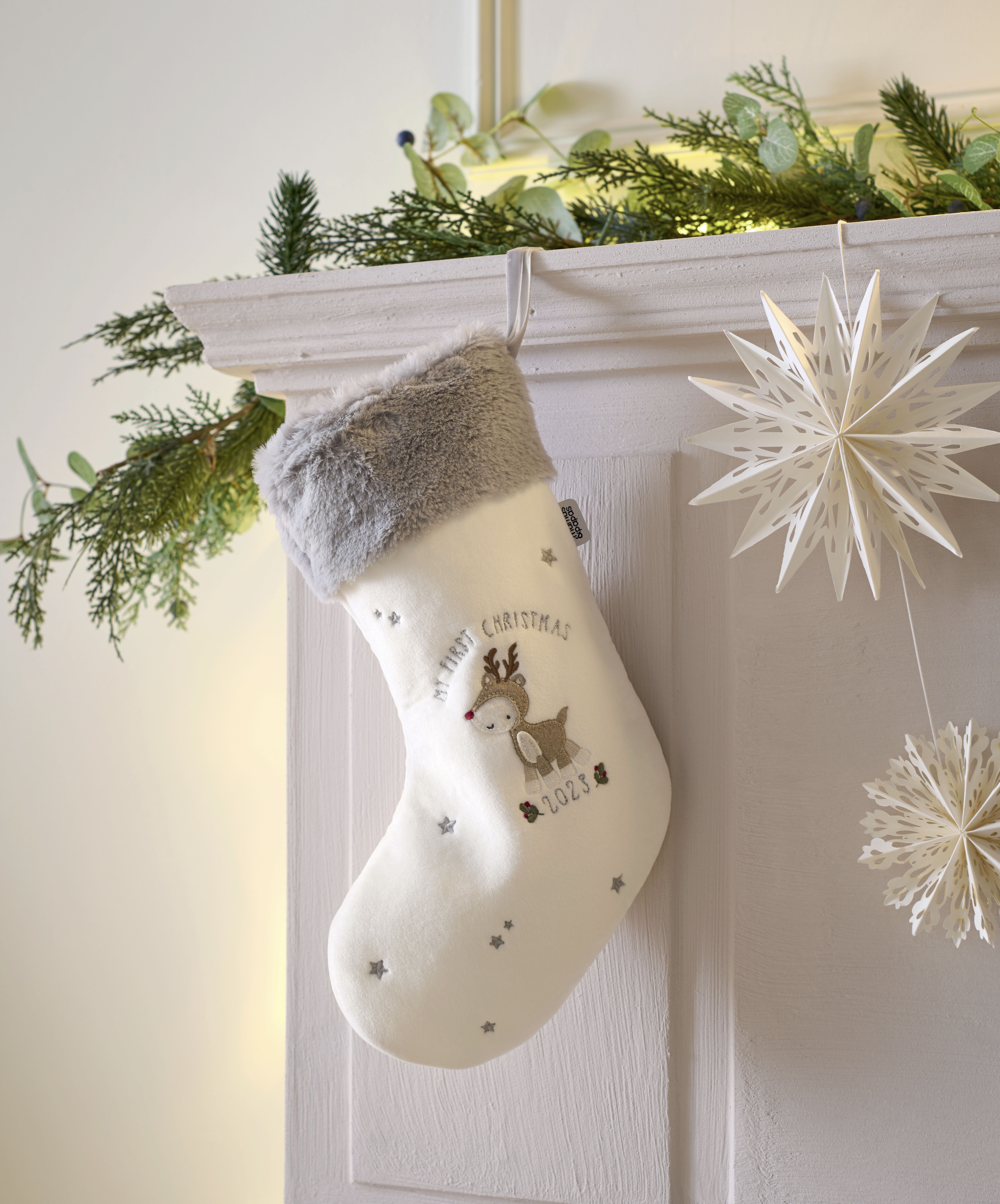 Babys 1st Christmas Stocking - White