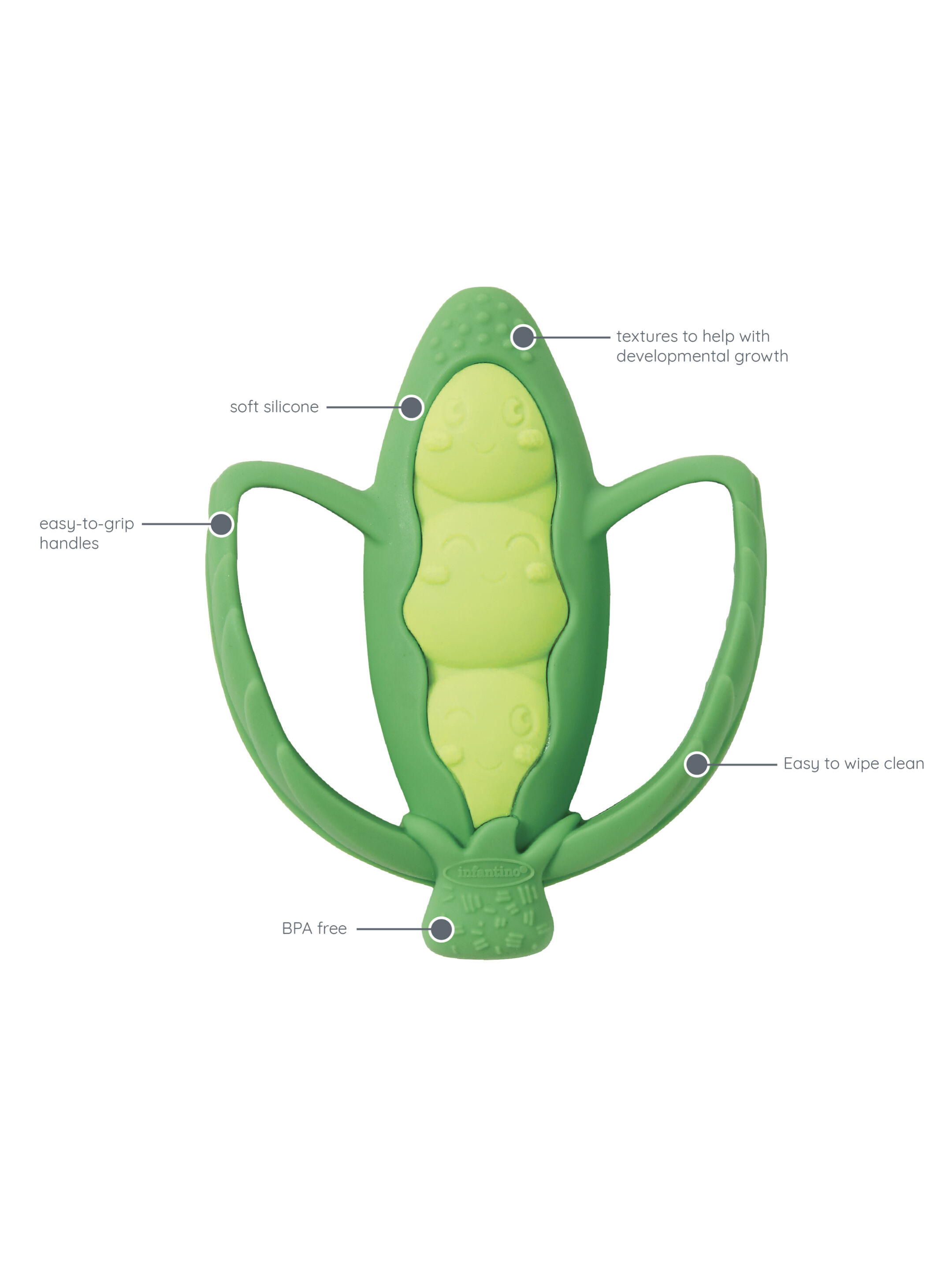 Infantino Lil Nibbles Textured Silicone Teether image number 2