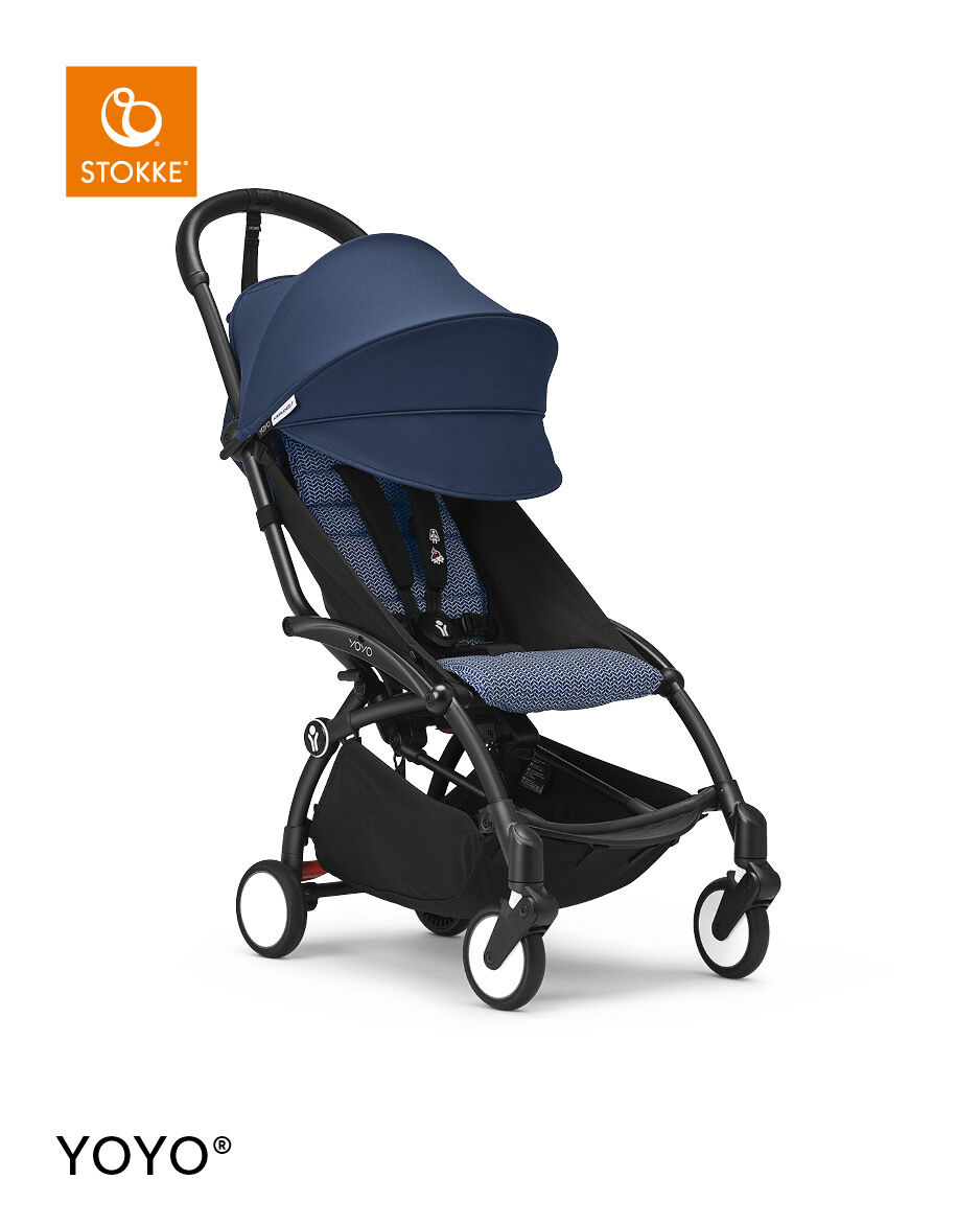 Stokke YOYO&sup3; Black Frame with 6+ Color Pack &ndash; Air France Blue & Cup Holder (3 Pieces) image number 2