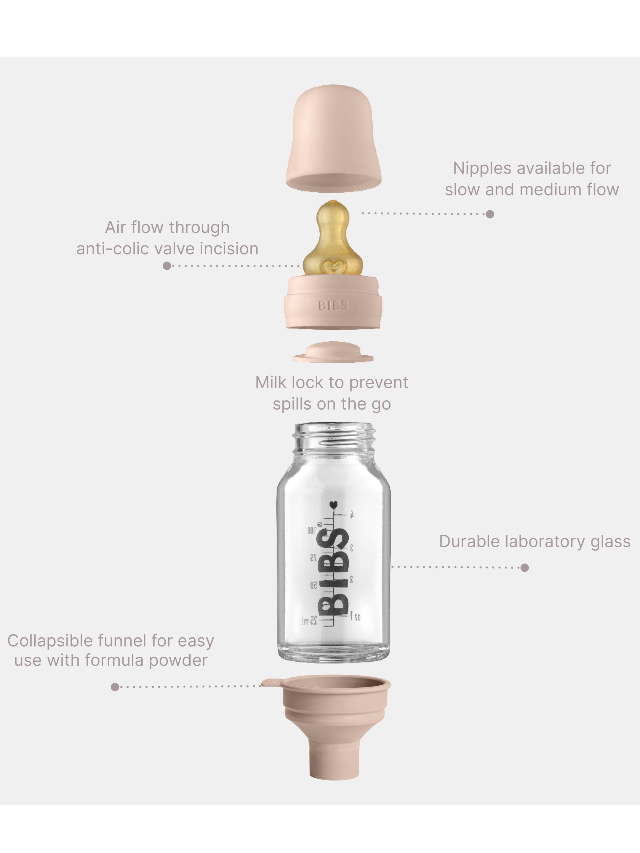 Bibs Baby Glass Bottle - Sage (110 ml) image number 4