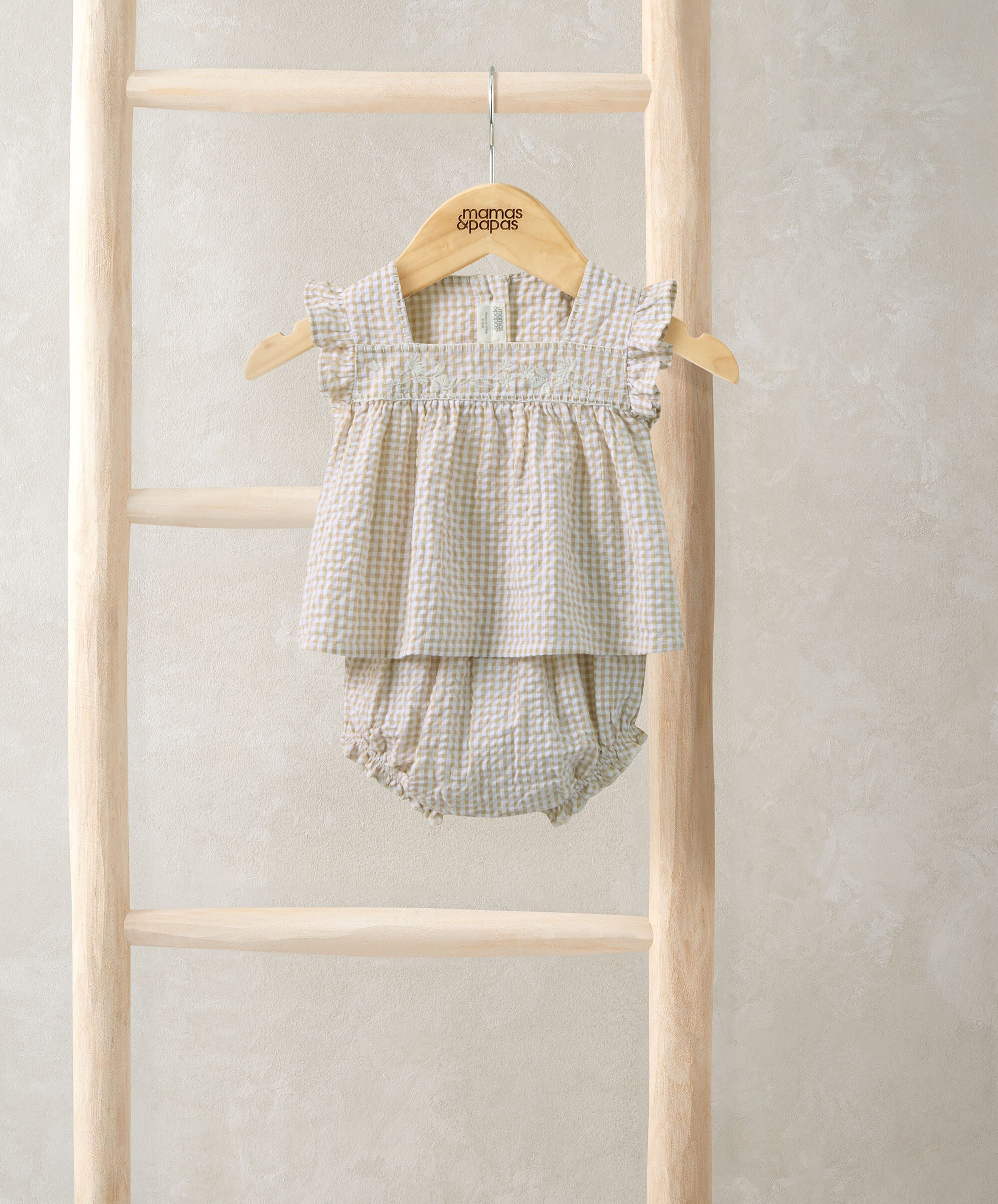 Pink Gingham Blouse & Bloomers