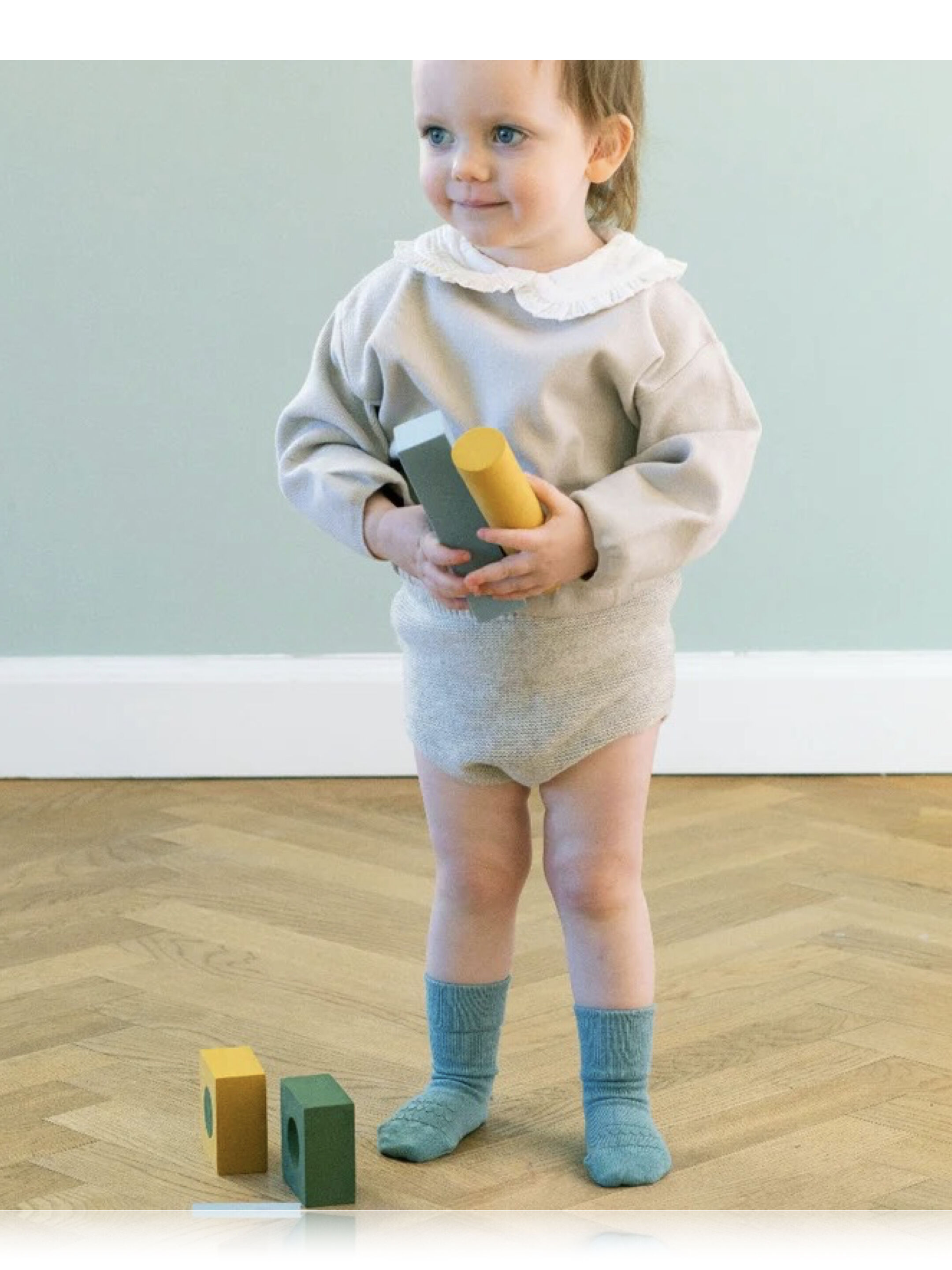 Non-slip Socks Bamboo - Dusty Blue