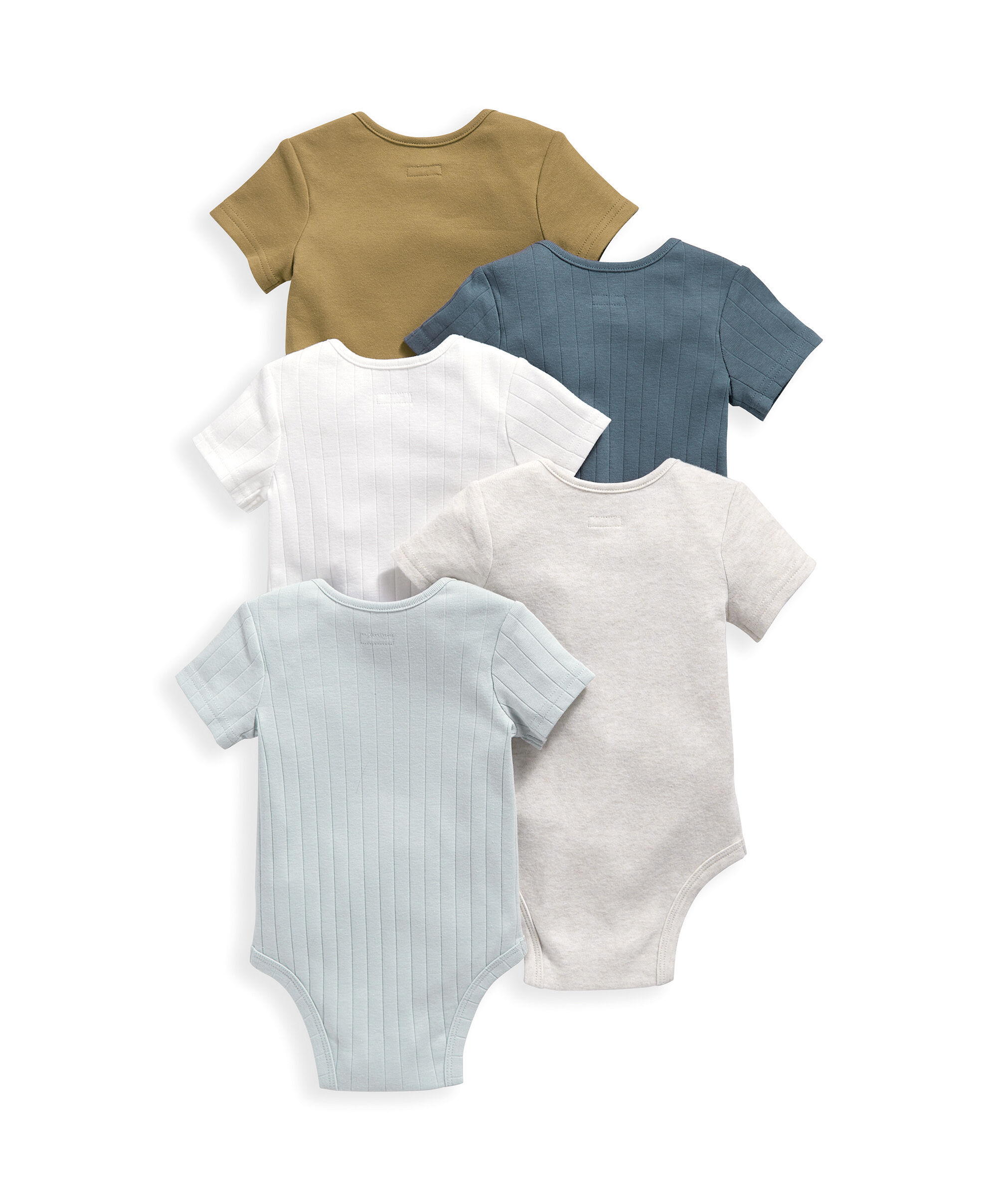 5 Pack Ribbed Short Sleeve Bodysuits image number 3