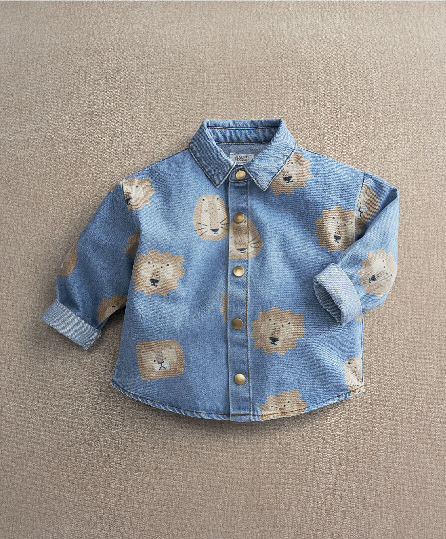 Lion Print Denim Shirt