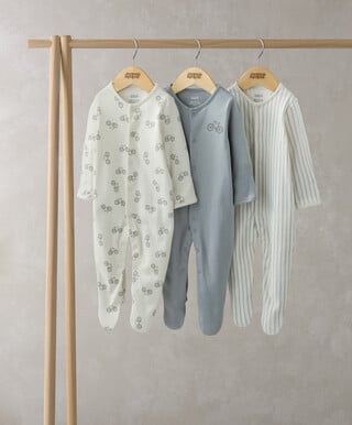 Mamas & Papas 3 Pack Bicycle Sleepsuits