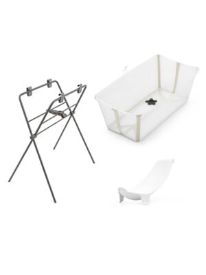 Stokke Flexi Bath Sandy Beige + Flexi Bath Stand Bundle ( 2 pieces)