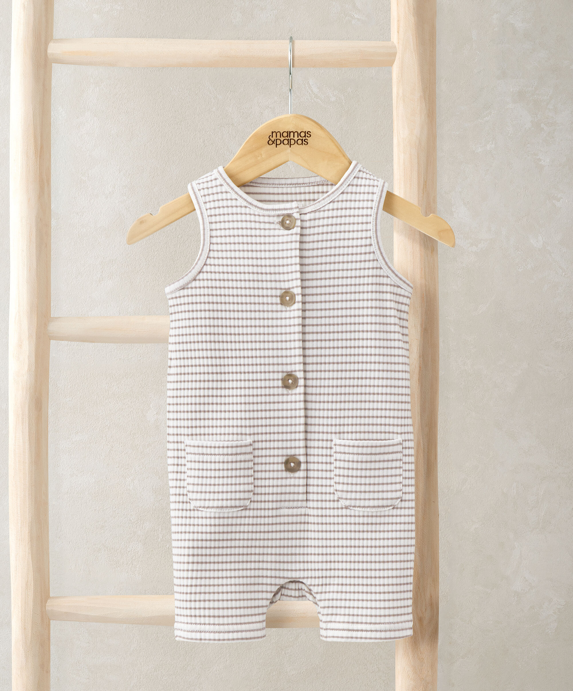 Striped Sleeveless Shortie Romper image number 1