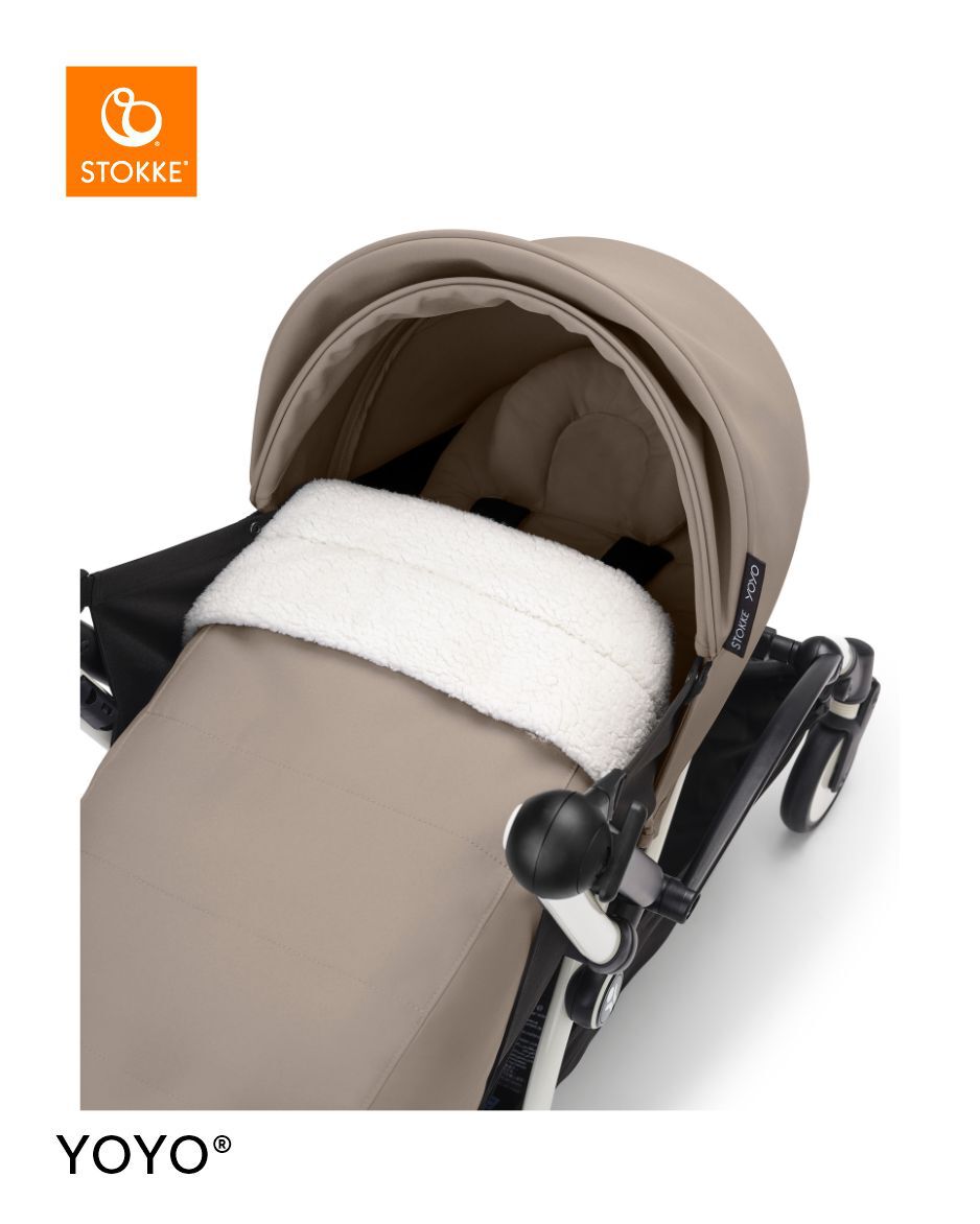 Stokke YOYO3 White Frame with 0+ Newborn Pack - Taupe & Cup Holder (3 Pieces) image number 3