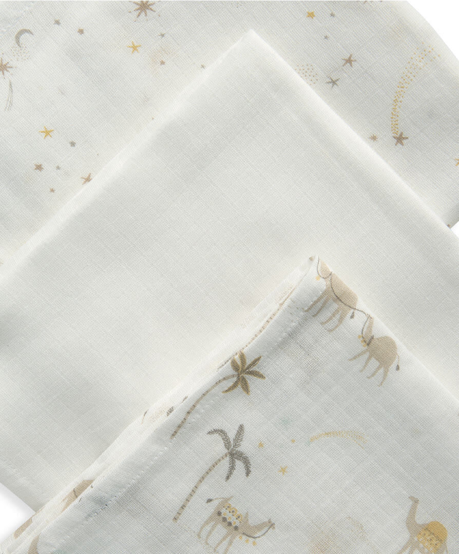 3 Pack Muslin Squares Camel Neutral image number 2