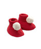 Pom Pom Knit Christmas Baby Booties image number 2