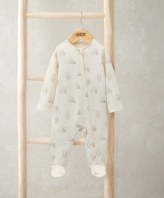 Teddy Bear Print Zip All in One