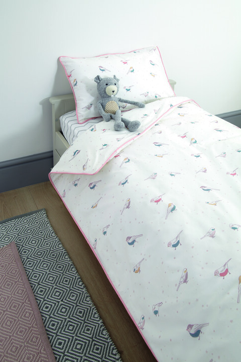Cot/Bed Duvet Cover & Pillow Cover - Bird AOP image number 2