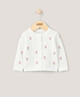 Floral Embroidered Knit Cardigan - White image number 1
