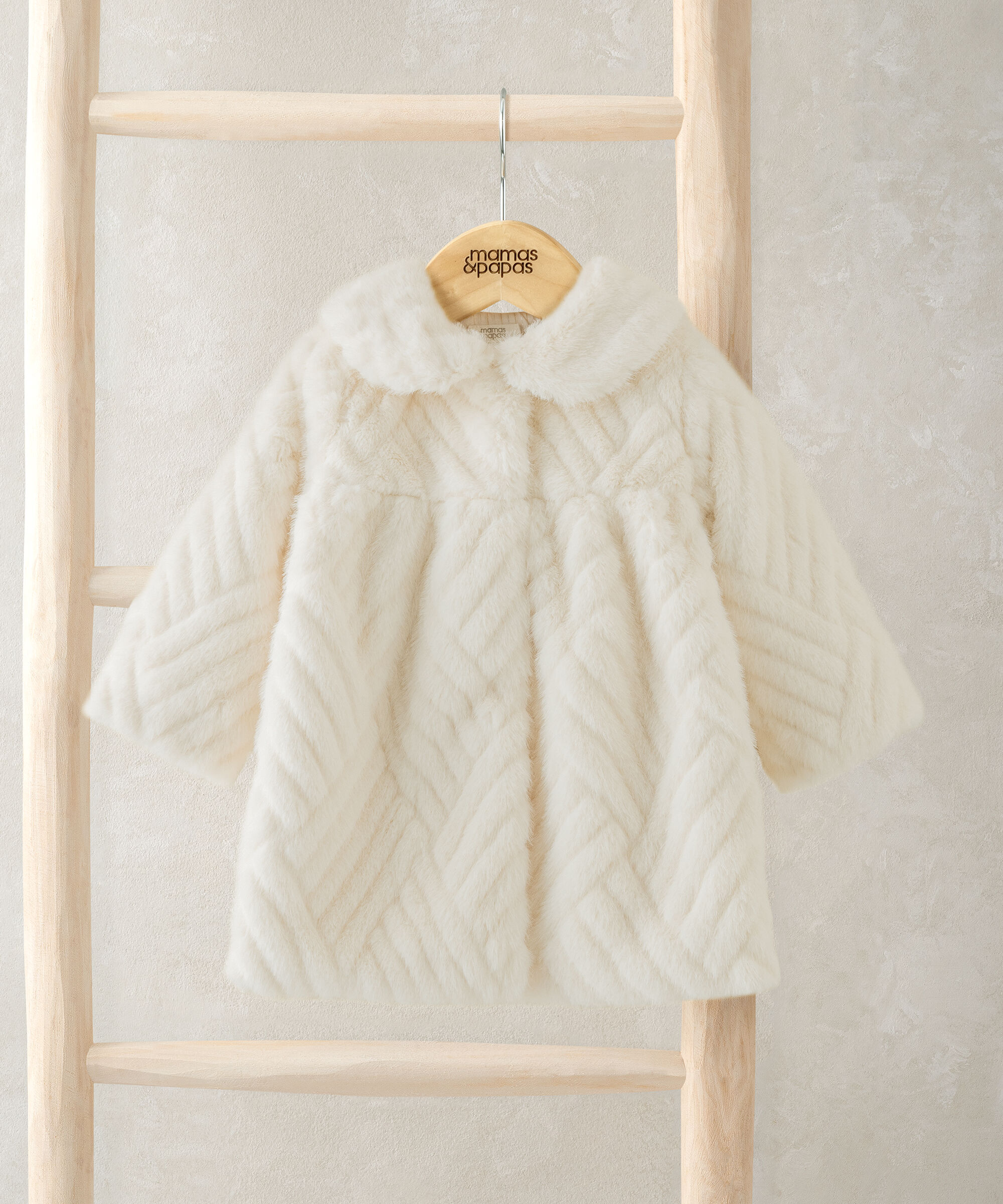 Cream Faux Fur Coat