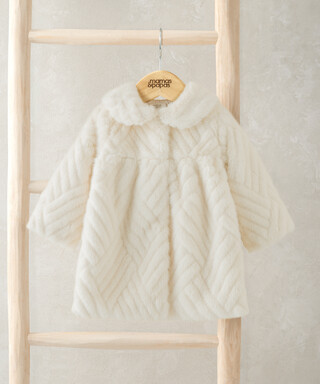 Faux Fur Coat - Cream