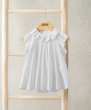 Embroidered Frill Bodysuit Dress