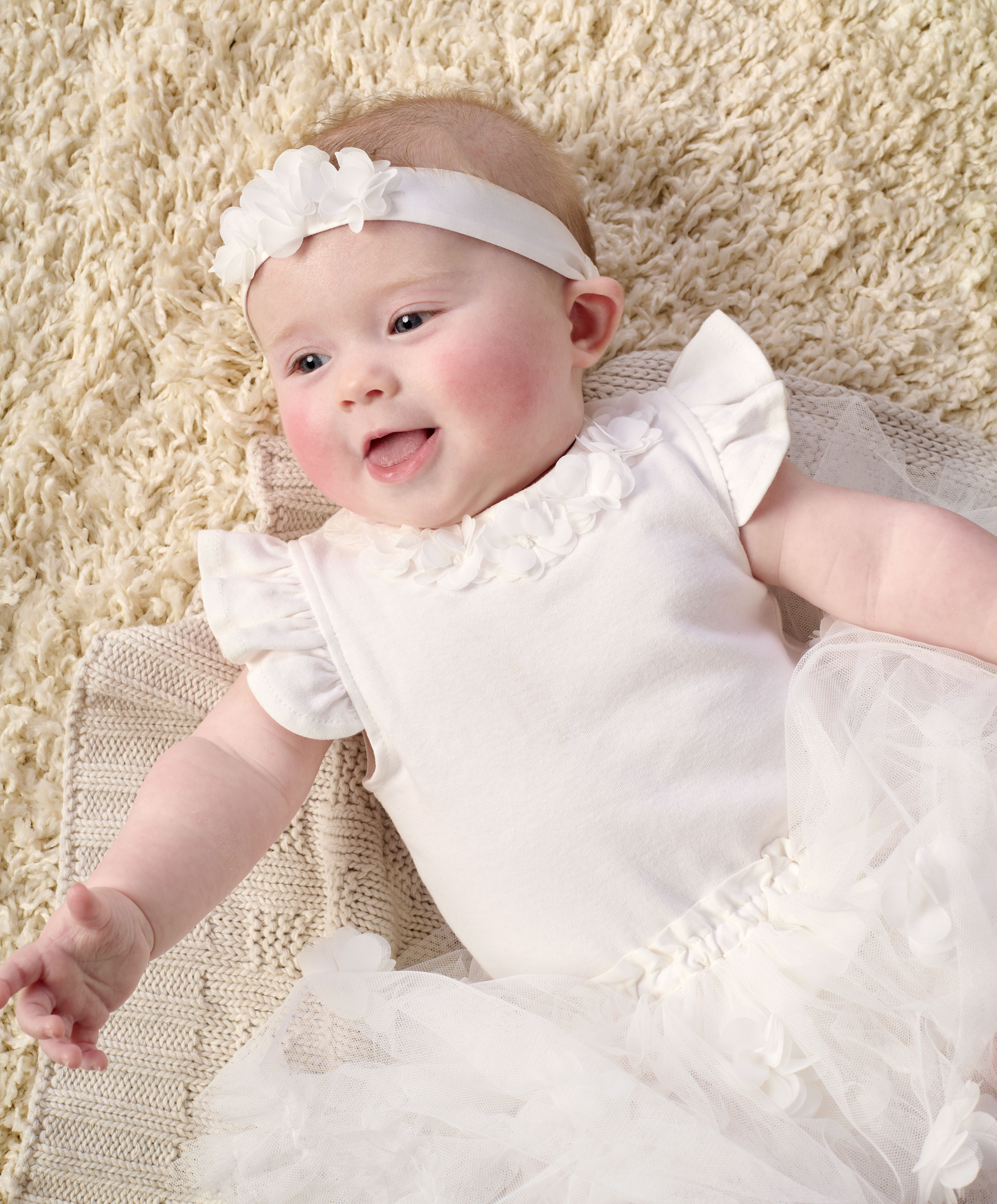 3D Flower Corsage Headband - White image number 2