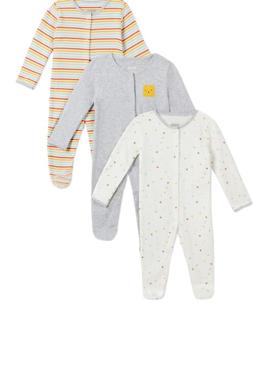 3Pack of  SHAPES Sleepsuits image number 1