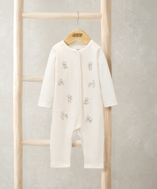 Mamas & Papas Embr Teddy Bear Romper