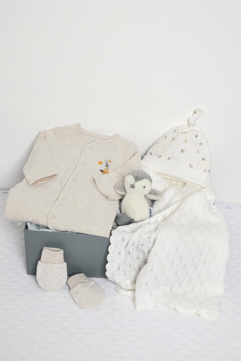 Bundle Of Joy Gift Set with Blanket, Soft Toy and All-in-One - Neutral image number 5