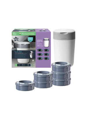 Tommee Tippee Twist and Click Advanced Nappy Disposal Sangenic + 6pcs Refill - White