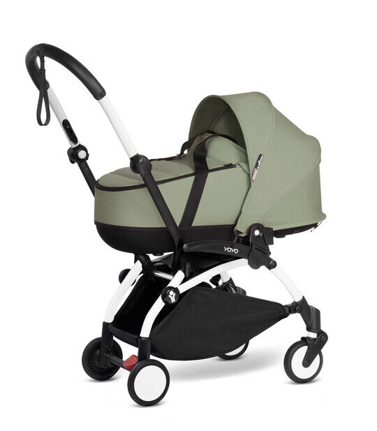 YOYO2 Stroller White Frame with Olive Bassinet image number 1
