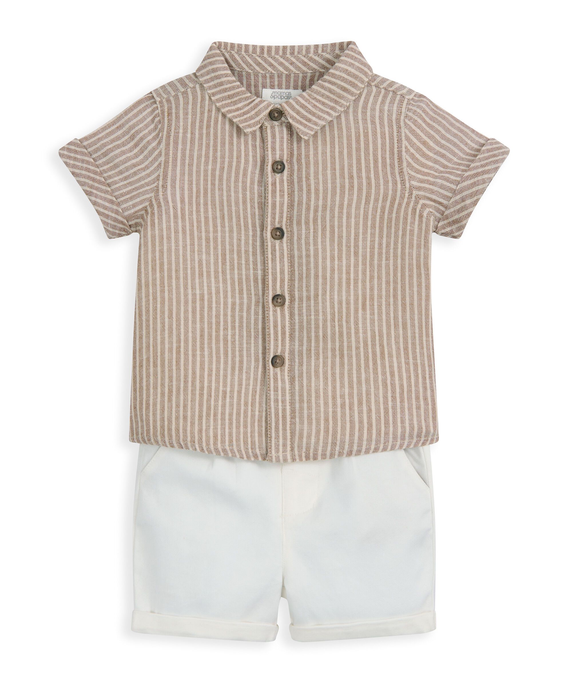 Stripped 2 Piece Suit - Shirt & Shorts image number 2