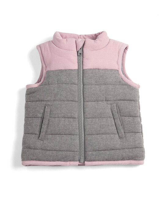 Chambray Gilet - Grey & Pink image number 1