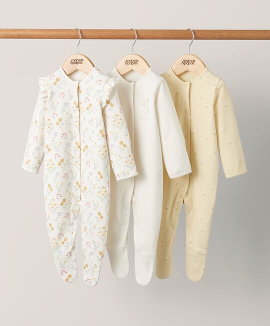 Buy Botanical Garden Sleepsuits (Set of 3) Yellow Sets