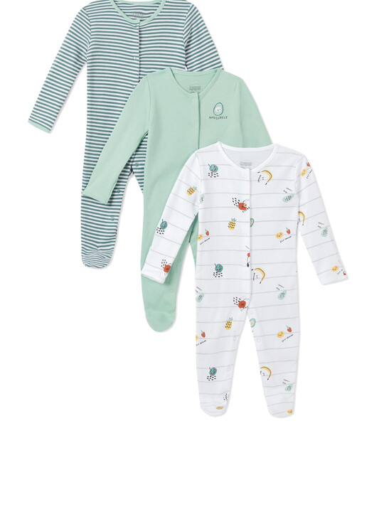 3Pack of  FRUIT SLEEPSUITS image number 1