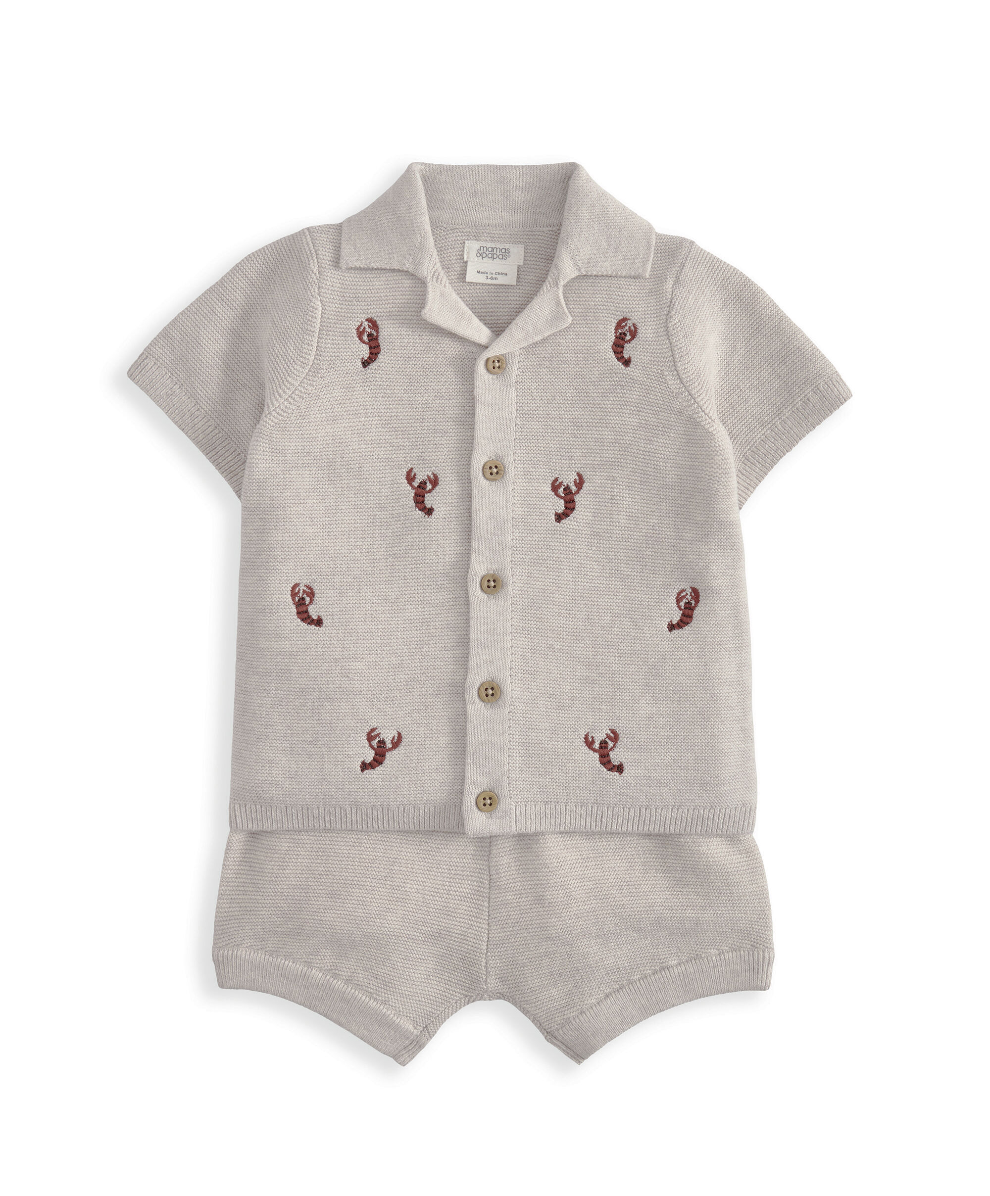 Knitted Lobster Shirt & Shorts image number 2
