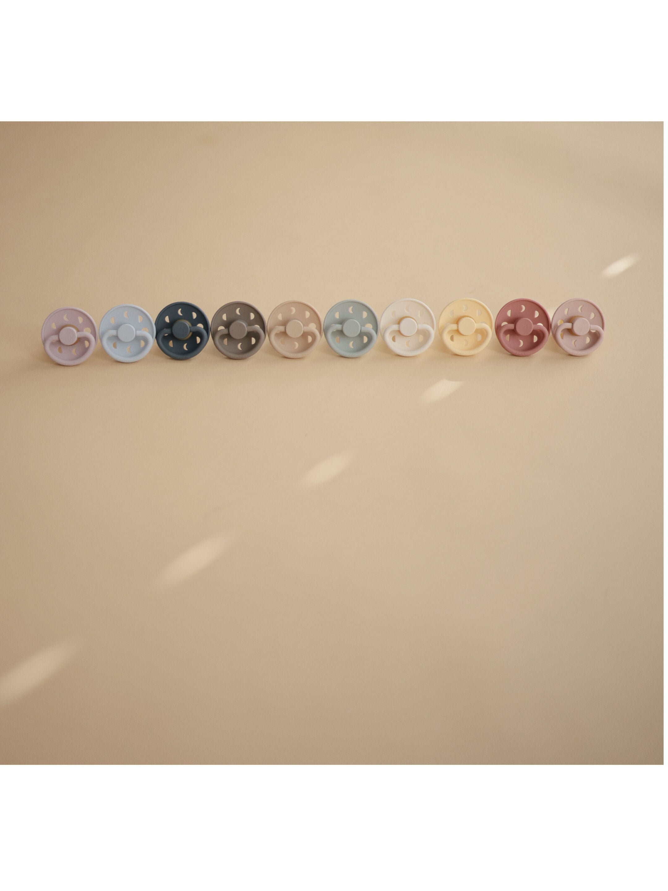 FRIGG Moon Phase Silicone Baby Pacifier 6-18M 2-Pack Stone Blue Night/Cream Night - Size 2 image number 3
