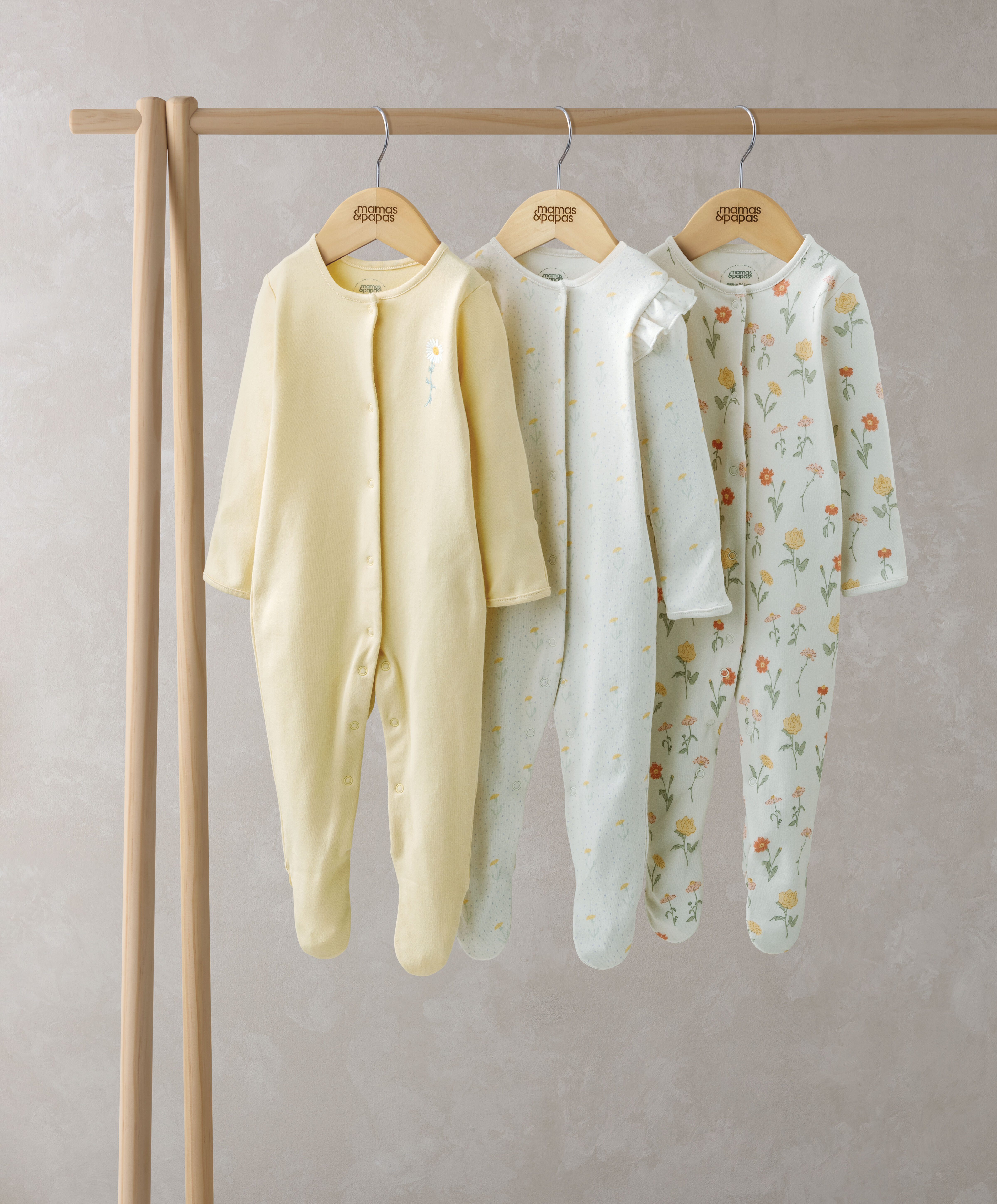 3 Pack Healing Florals Sleepsuits